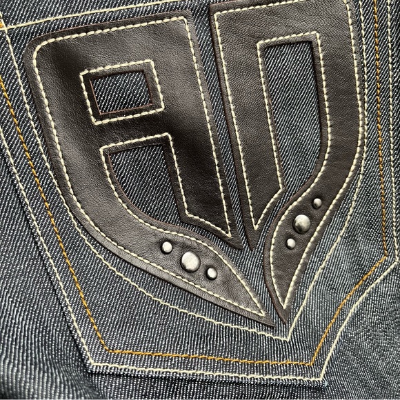 Artful Dodger size 34 - Raw Denim heavy indigo - baggy Y2K skateboard streetwear - Picture 7 of 10